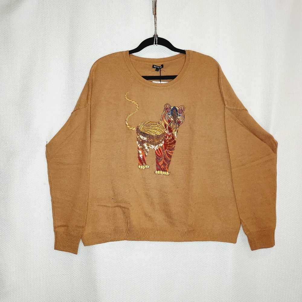 Desigual Viscose, wool and cashmere embroidered jumper - Picture 5 of 7